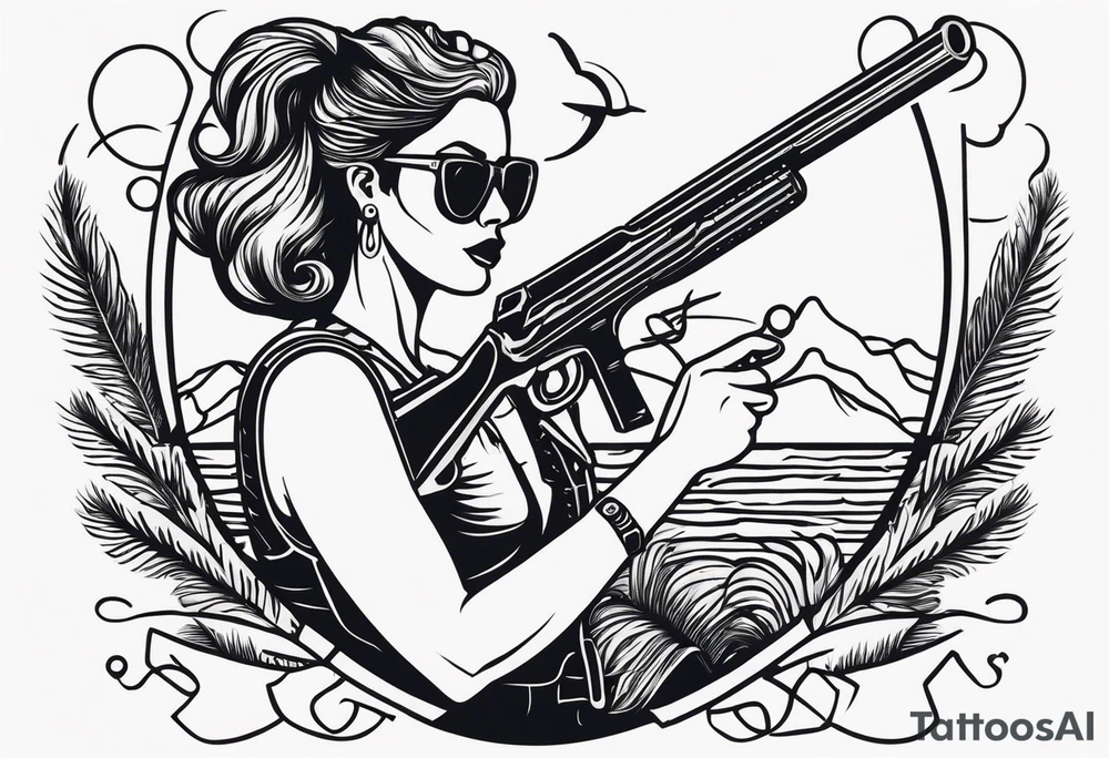capricorn with sunglasses and a shotgun tattoo idea