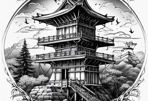 Prison observation tower tattoo idea