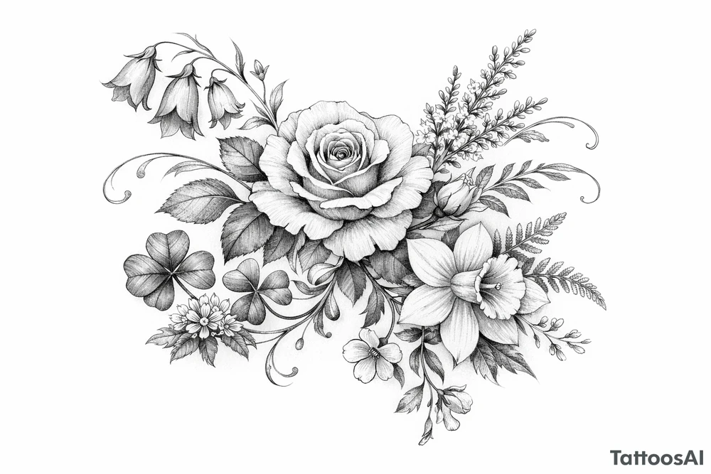 Irish flowers tattoo idea