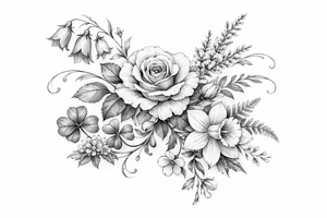 Irish flowers tattoo idea
