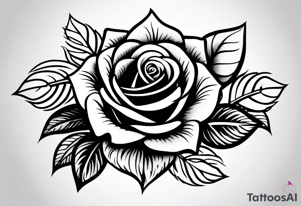 rose tattoo with the number 5 clearly incorporated into it tattoo idea