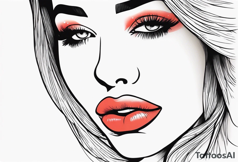 Sexy female lips tattoo idea
