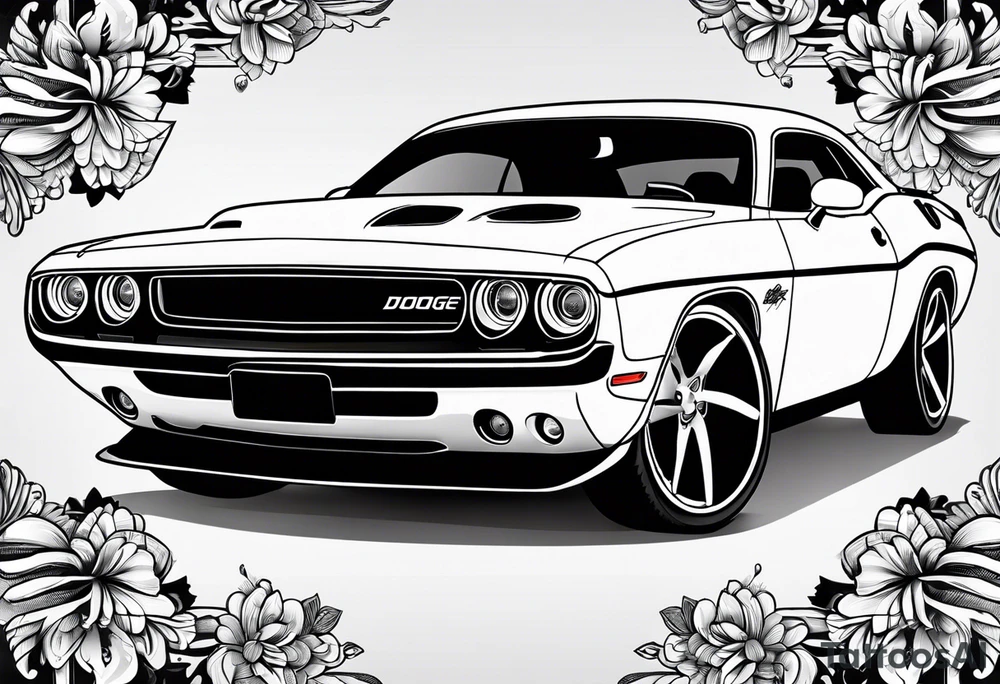 dodge challenger tattoo idea