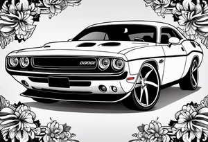 dodge challenger tattoo idea