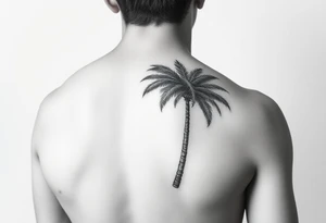 palm tree arm sleeve tattoo idea