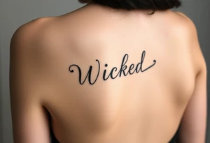Wicked theme with lettering “for good” tattoo idea