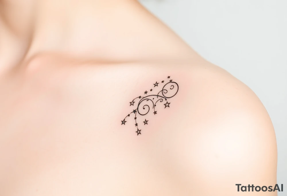 Cascade of stars swirl tattoo idea