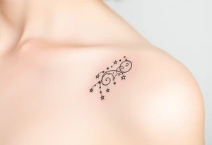 Cascade of stars swirl tattoo idea