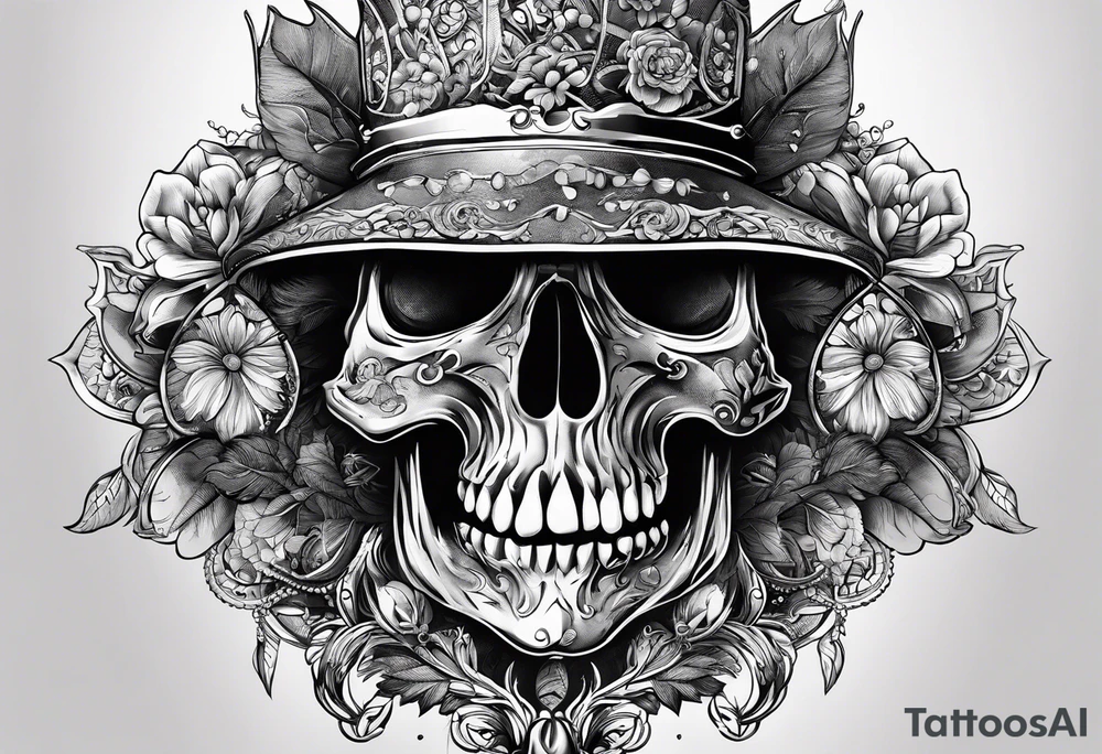 Arma na cabeça, quando atira, a cabeça ecplode em borboletas tattoo idea