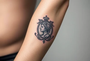 Nurse and medical symbols in a vintage cameo tattoo idea