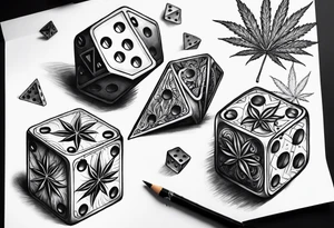 weed dice and 772 tattoo idea