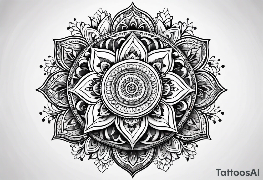 Mandala pattern for woman butt tattoo idea