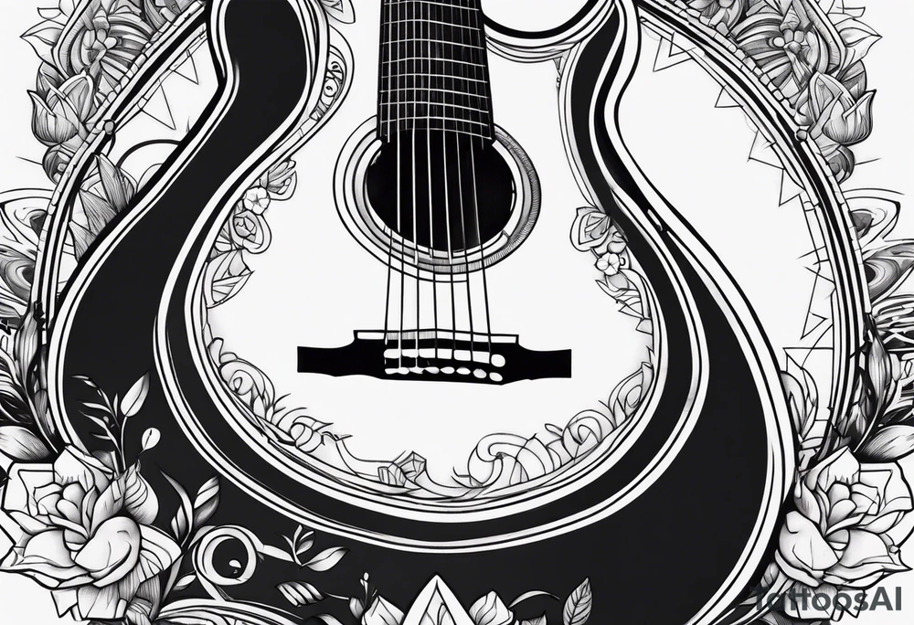 something with music and guitar tattoo idea