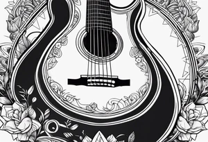 something with music and guitar tattoo idea