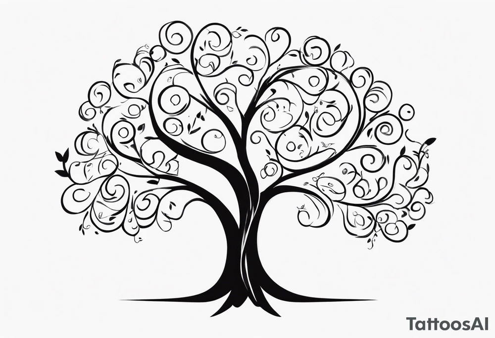 A family tree of  names Larry , J'Mille , Orenzo , Kameron , Kaleb Chance, K'Mia London , Brooklyn , Jayla , Violet tattoo idea