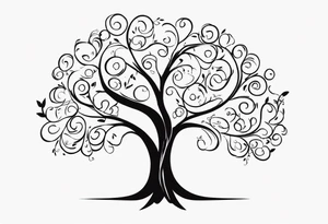 A family tree of  names Larry , J'Mille , Orenzo , Kameron , Kaleb Chance, K'Mia London , Brooklyn , Jayla , Violet tattoo idea