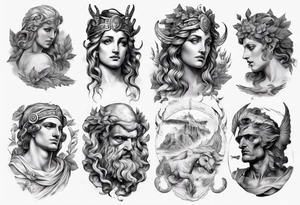 realistic greek mythology tattoo idea