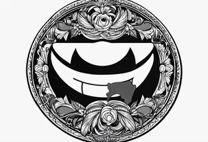Watchmen comedian smile face badge with blood tattoo idea