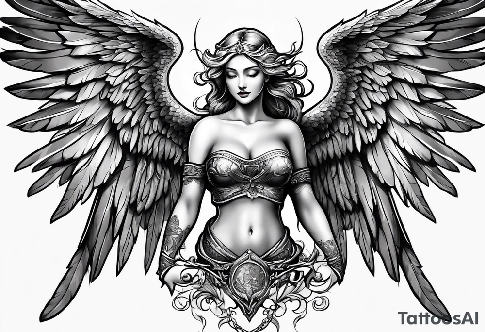 Angel murial heaven tattoo idea