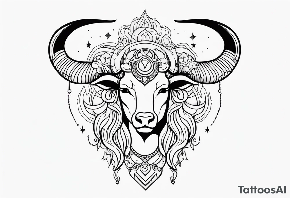 Beautiful taurus goddess tattoo idea