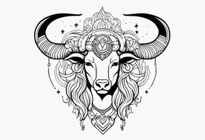 Beautiful taurus goddess tattoo idea