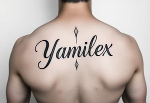 Create the name Yamilex vertical in cursive script writing tattoo idea