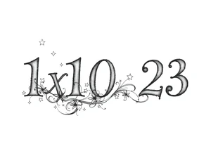 1x10^23 surrounded by cascade of stars and moon tattoo idea