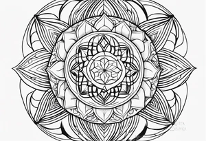 Linear minimalistic flower of life, tattoo idea