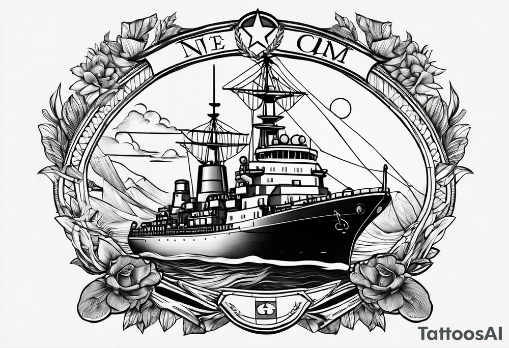 navy ship tattoo idea