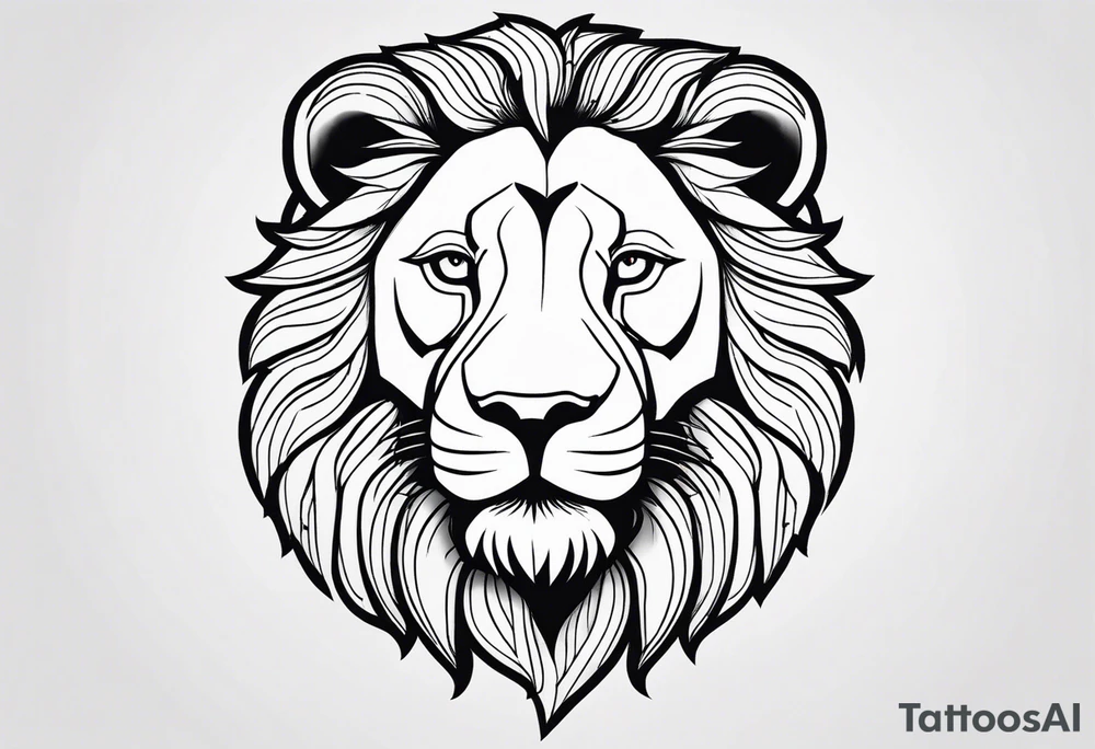 powerful majestic lion, close-up tattoo idea