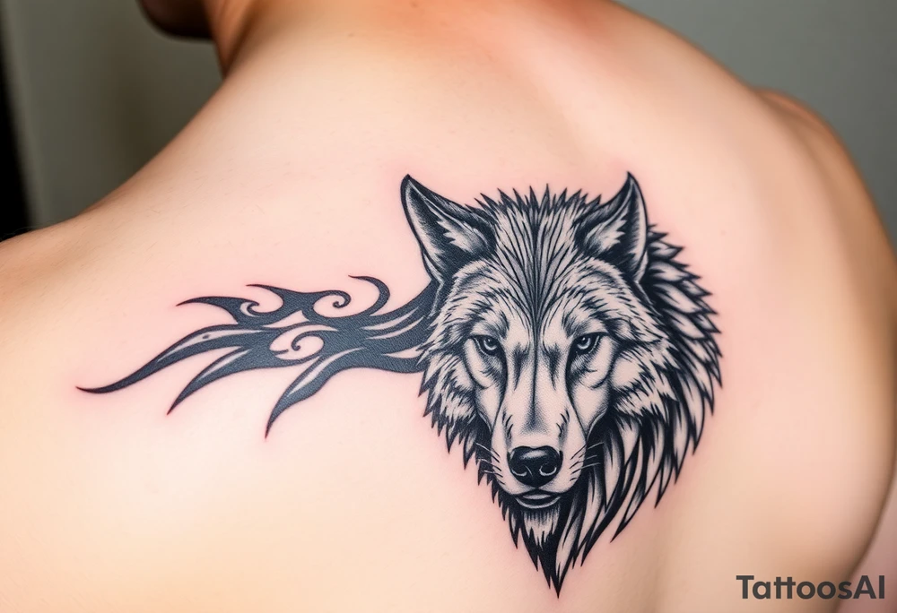 A solitary yet sublime and noble wolf and its progeny the face. for  left arm tattoo tattoo idea
