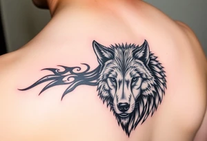 A solitary yet sublime and noble wolf and its progeny the face. for  left arm tattoo tattoo idea
