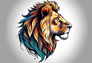 Lion. Power and love. Half Head design. tattoo idea