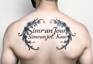 A tatto of my sister name as simranjot kaur in punjabi as a best way tattoo idea