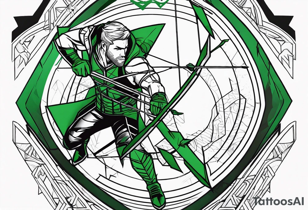 Green arrow tv show artwork tattoo idea