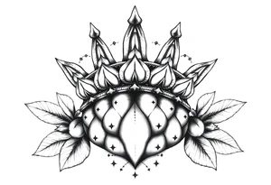 Crown pineapple vagina anus tattoo idea