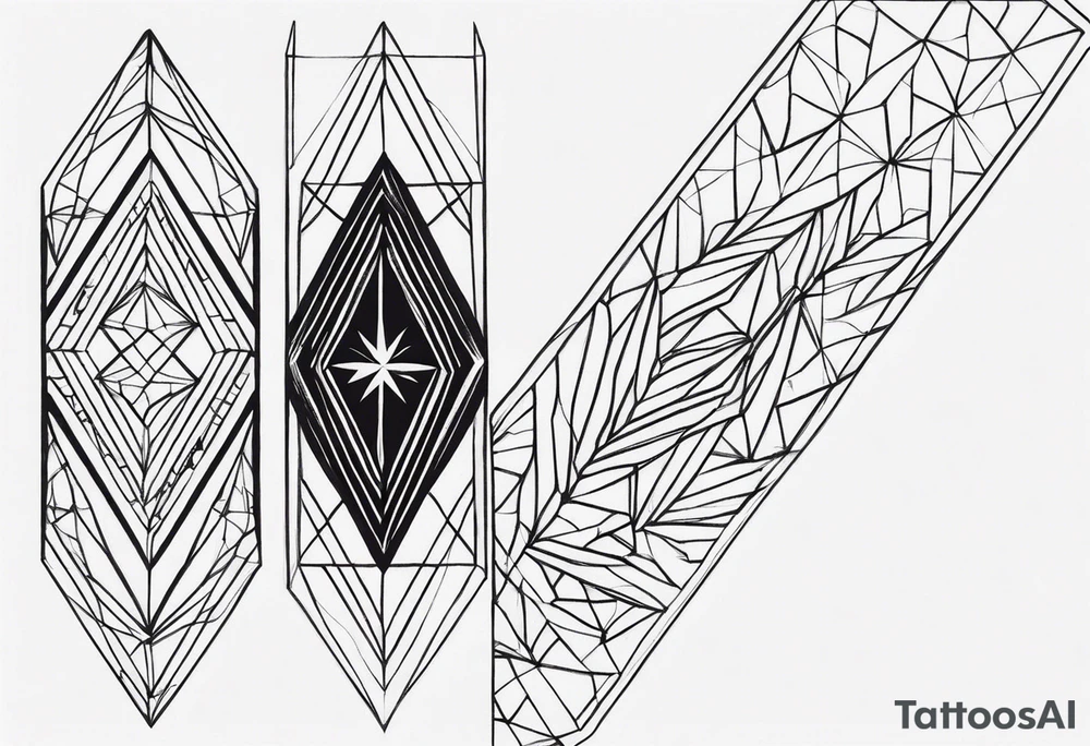 Forearm sleeve with empty diamond in the middle for men. tattoo idea
