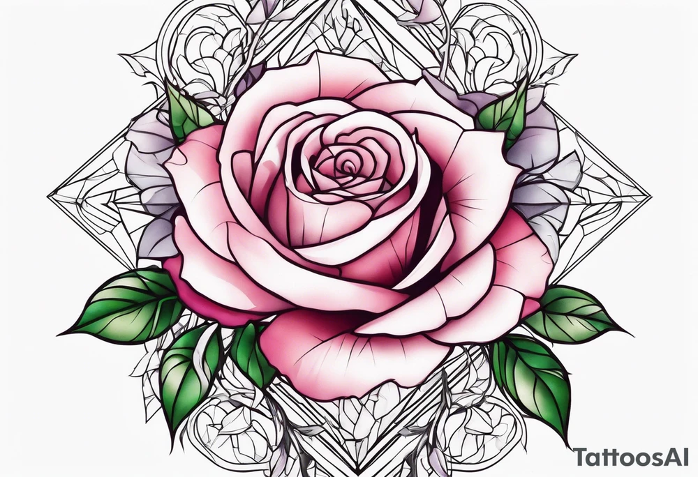 the name Crystal with rose vines going through it tattoo idea