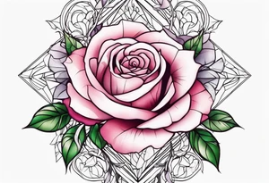 the name Crystal with rose vines going through it tattoo idea