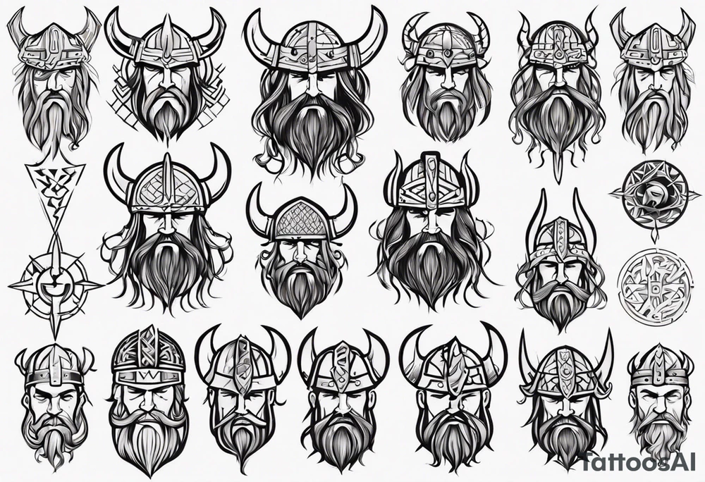 Viking face tattoo idea