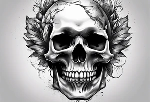 Male skull decaying side view tattoo idea