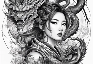fit in one sheet warrior nymph with dragon tattoo idea