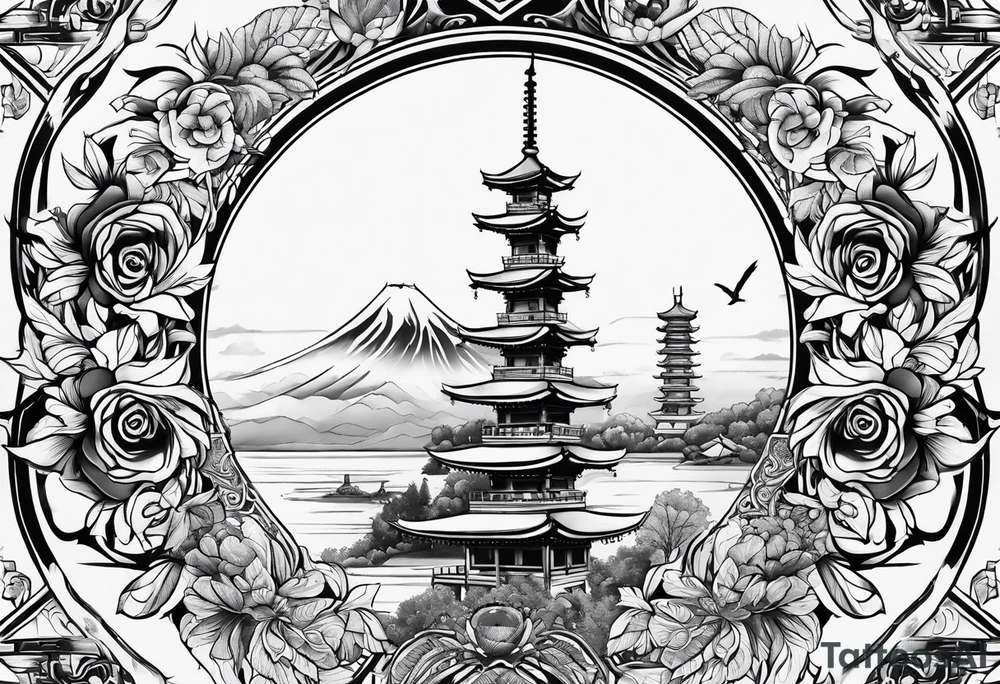 Latin culture based sleeved tattoo idea