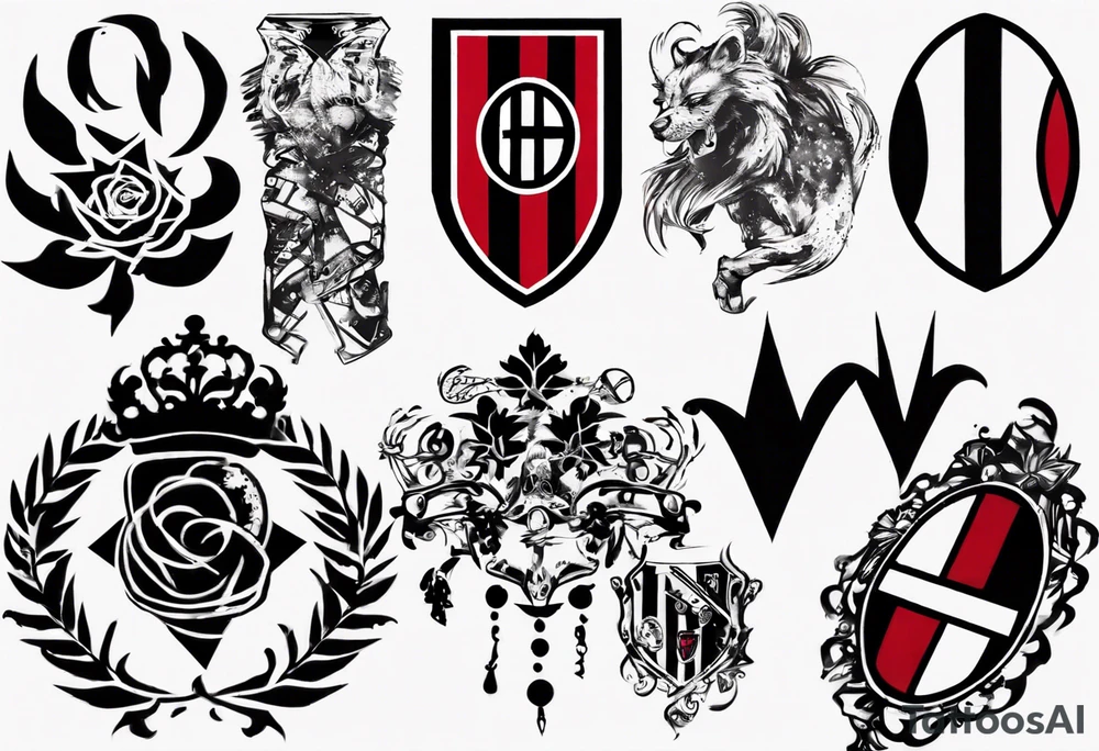 Ac milan, trash polka style tattoo idea