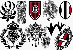 Ac milan, trash polka style tattoo idea
