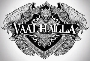 Valhalla shield dragon axe tattoo idea