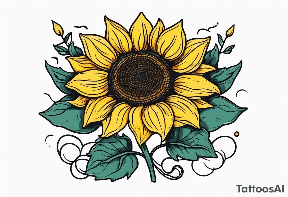 Sunflower chain tattoo idea