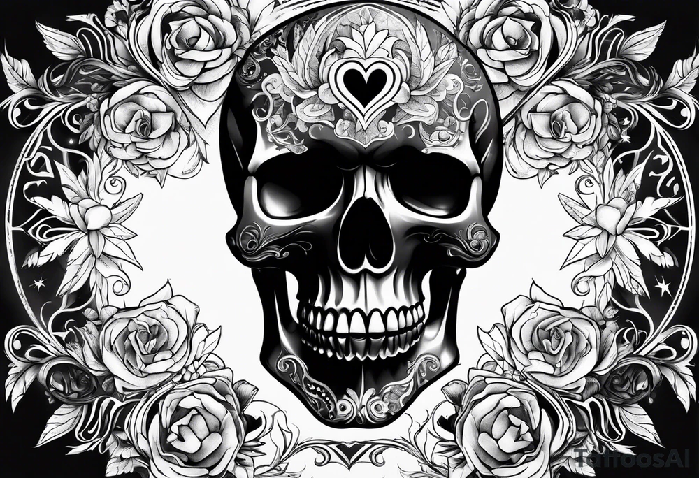Skull and heart tattoo idea