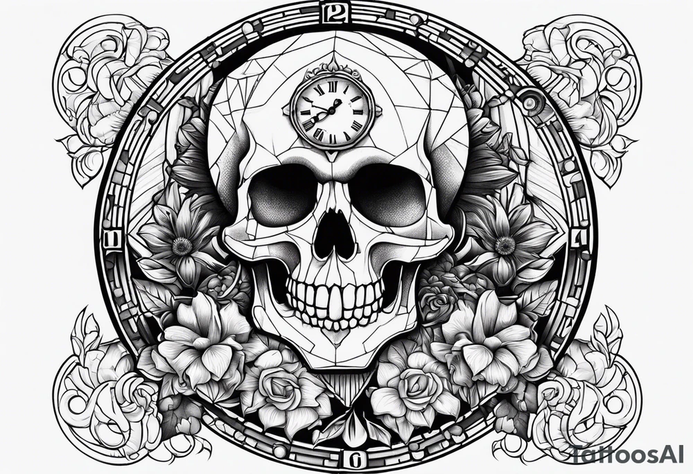 Grateful dead skull clock tattoo idea
