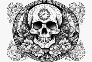 Grateful dead skull clock tattoo idea